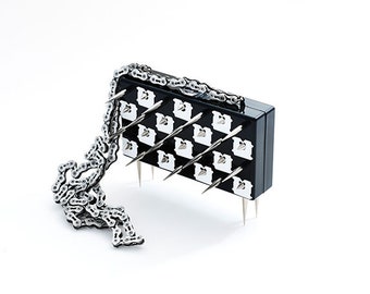 THE END Donna Donna Donna Bianco e Nero Borsa Borsa Borse Spikes