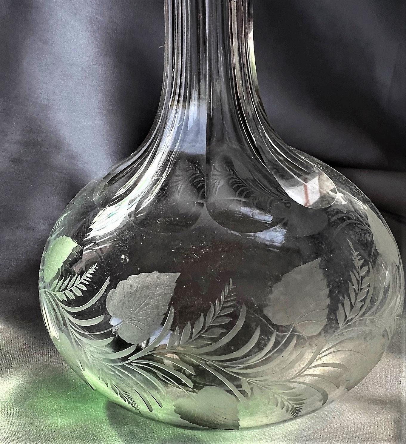 Vintage Etched Decanter, With Faceted Stopper Etsy