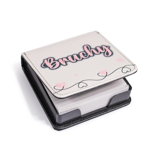 Panache Personalised Notes Holder | Custom Sticky Note Box with Photo, Name or Logo – Great Desk Gift for Office or Home!