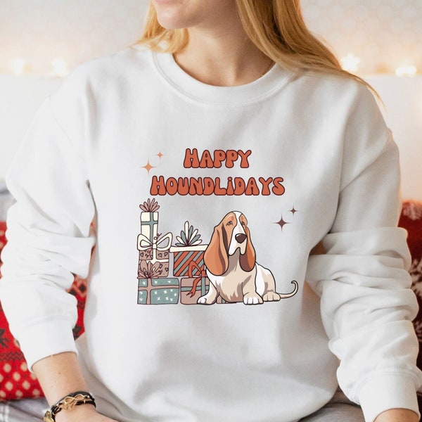 Basset Hound Christmas sweatshirt Gift for Basset Hound lover Basset Hound Christmas present Basset Hound mom sweater Basset holiday top