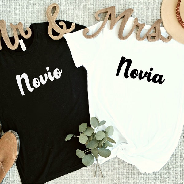 Novio y novia shirts, Novio y novia matching t-shirts, El novio y la novia shirts, Latin wedding T-shirts, Camiseta para el novio y la novia