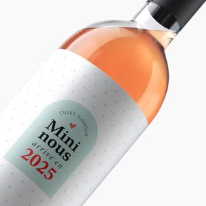 Étiquette vin grossesse numérique – idée originale annonce bébé – cadeau à imprimer pour futurs grands-parents ou papa