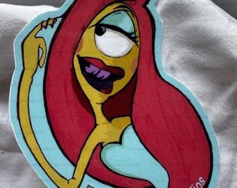 Pleakley in Drag, Lilo and Stitch Fanart Vinyl Sticker - Etsy