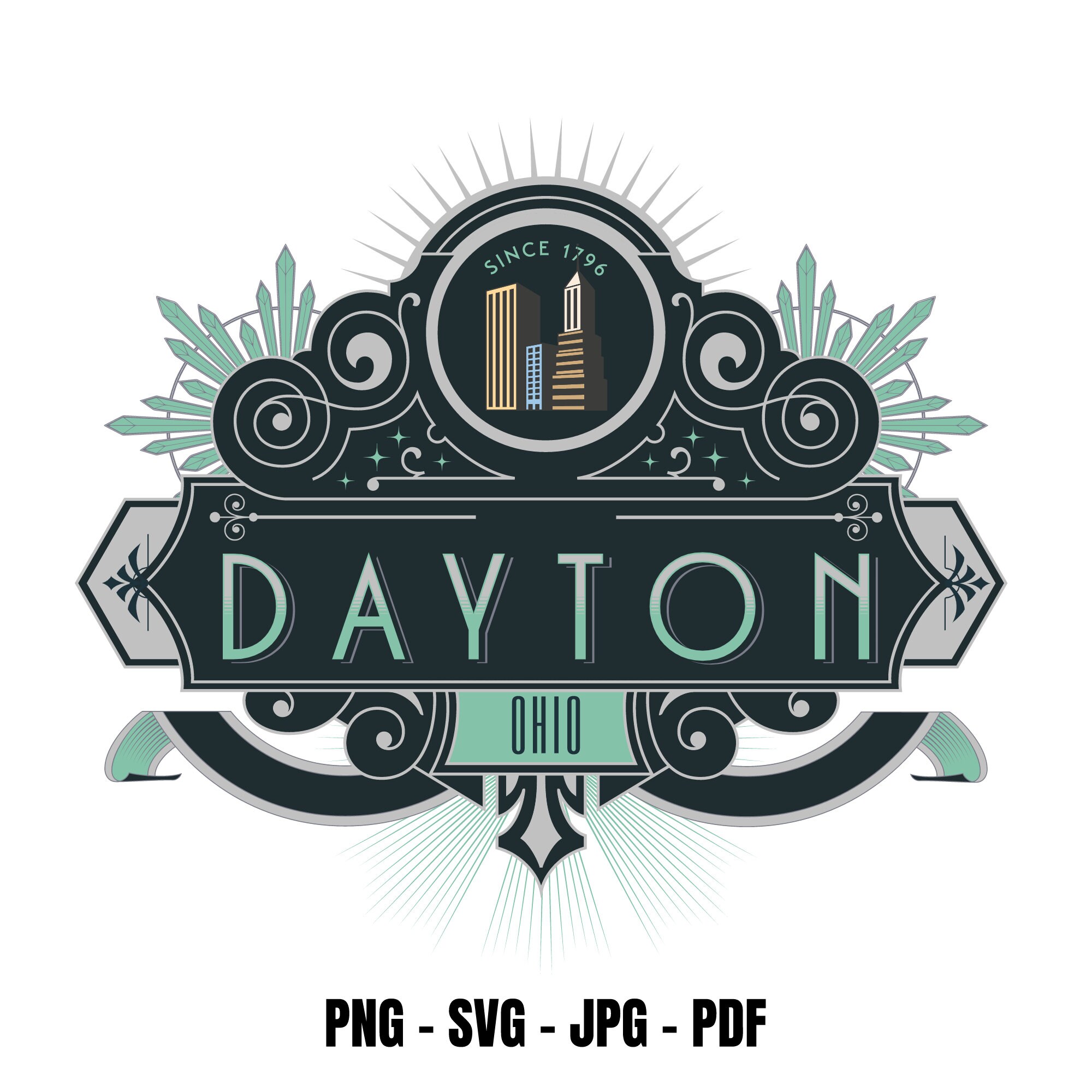 Dayton Ohio Png Jpg Svg Ptint Tee Shirt Cut File Laser - Etsy