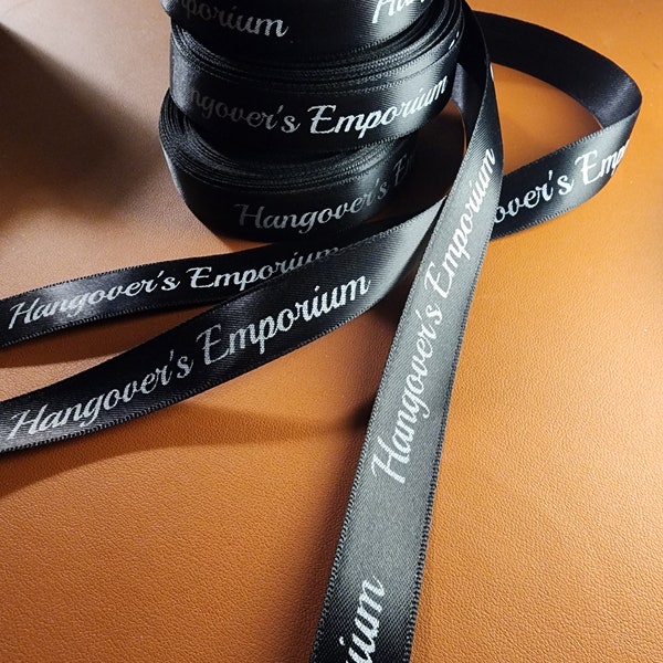 Printed Personalized Ribbon, 9mm,15mm,22mm **Black or White Print Only**