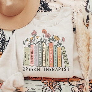 Sweat-shirt pour orthophoniste - Livres floraux, cadeau orthophoniste