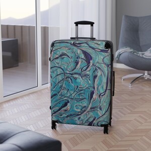 MRose Art Original Art Inspired Suitcase, Travel Luggage, MRose Art Suitcase, Travel Gift, Artist Travel Bag, Unique Suitcase
