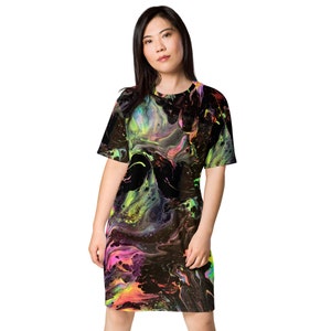 MRose Art  Electrified Original Abstract Art Inspired T-shirt dress