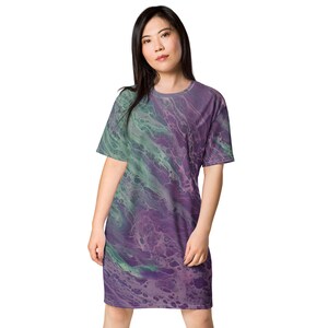 MRose Art Just a Kiss Original Abstract Art Inspired T-shirt dress
