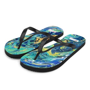 MRose Art Seascape Flip-Flops