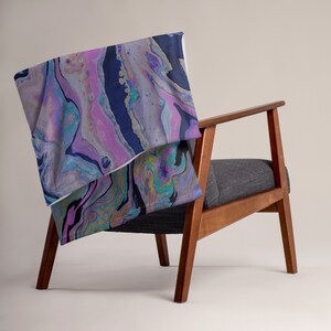 MRose Art Purple Power Original Abstract Art Inspired Throw Blanket