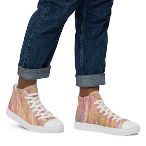 MRose Art Flow Ride Original Abstract Art Inspired Men’s High Top Canvas Shoes
