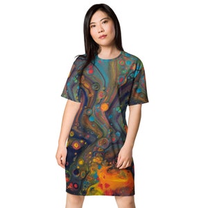MRose Art Original Abstract Art Inspired T-shirt dress