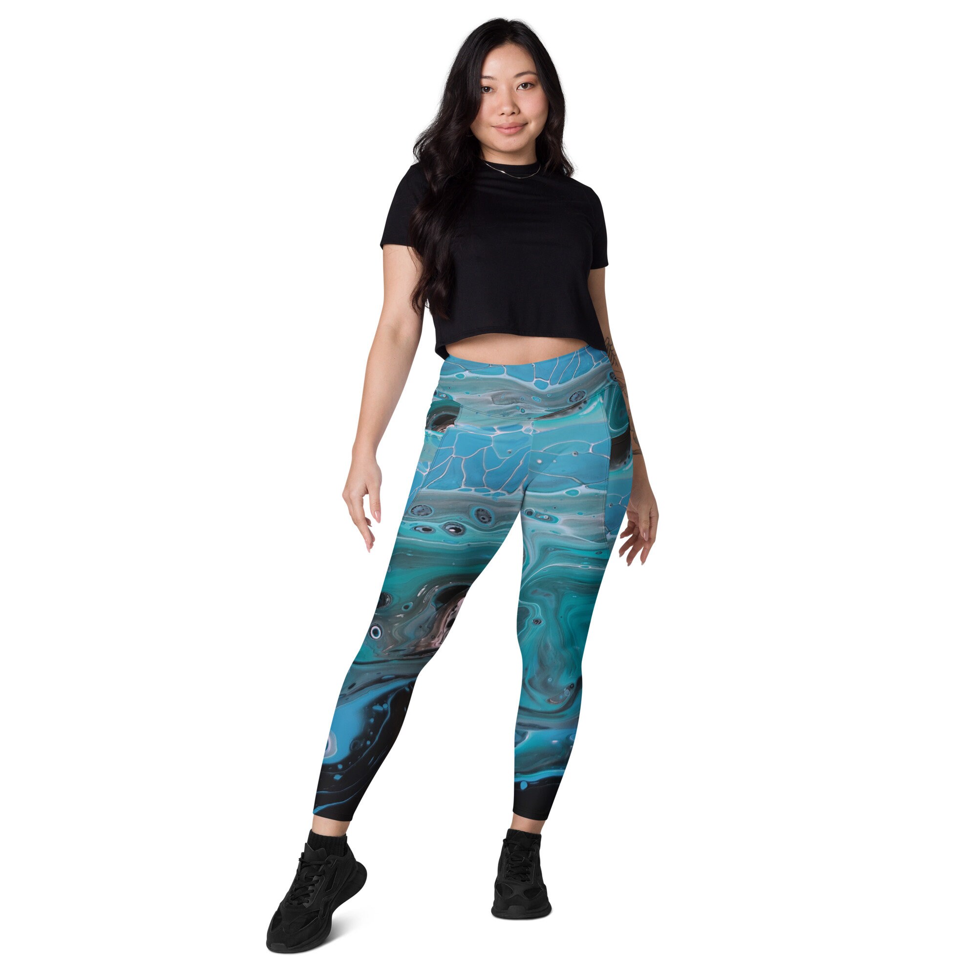 Serenity in Bloom Floral Printed Leggings Perfect for Yoga and