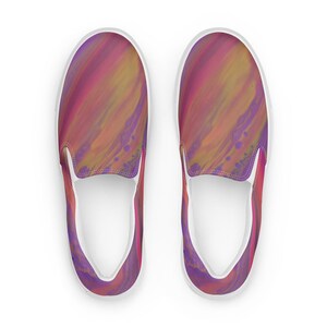 MRose Art Rainbow River Original Abstract Art Inspired Women’s slip-on canvas shoes