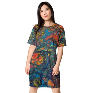 MRose Art Original Abstract Art Inspired T-shirt dress
