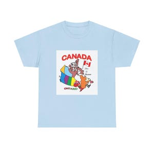 Ontario of Canada Unisex Heavy Cotton Tee, Canadian Pride Shirt, Toronto Gift, Maple Leaf Apparel, Ontario Province Tee, Travel TShirt