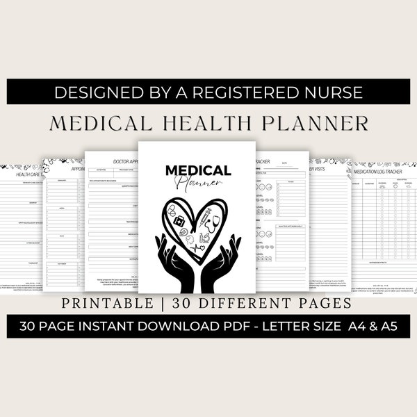 Medical Health Planner| Medical Binder| Wellness Organizer| Health Tracker|Wellness Tracker| Health Overview