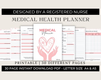 Medical Health Planner | Wellness Tracker, Nurse Designed (PDF)