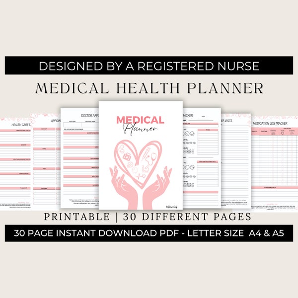 Medical Health Planner| Medical Binder| Wellness Organizer| Health Trackers|Wellness Tracker| Health Overview