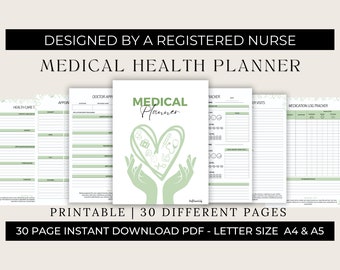 Medical Health Planner | Wellness Tracker (Digital Download)
