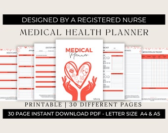 Medical Health Planner | Wellness Tracker, Health Overview (Digital Download)
