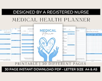 Medical Health Planner | Wellness Tracker, Appointment Calendar (PDF)