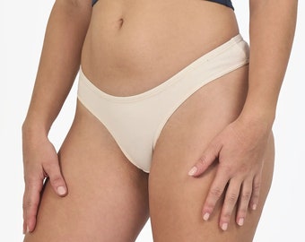 Undyed, & Sustainable Organic Pima Cotton Chemical-Free Thong - Women's