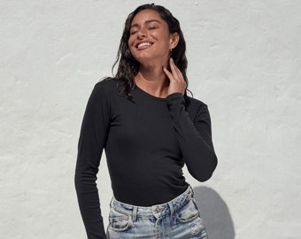 Luxurious & Super Soft Organic Pima Cotton Long Sleeve Shirt - Women's