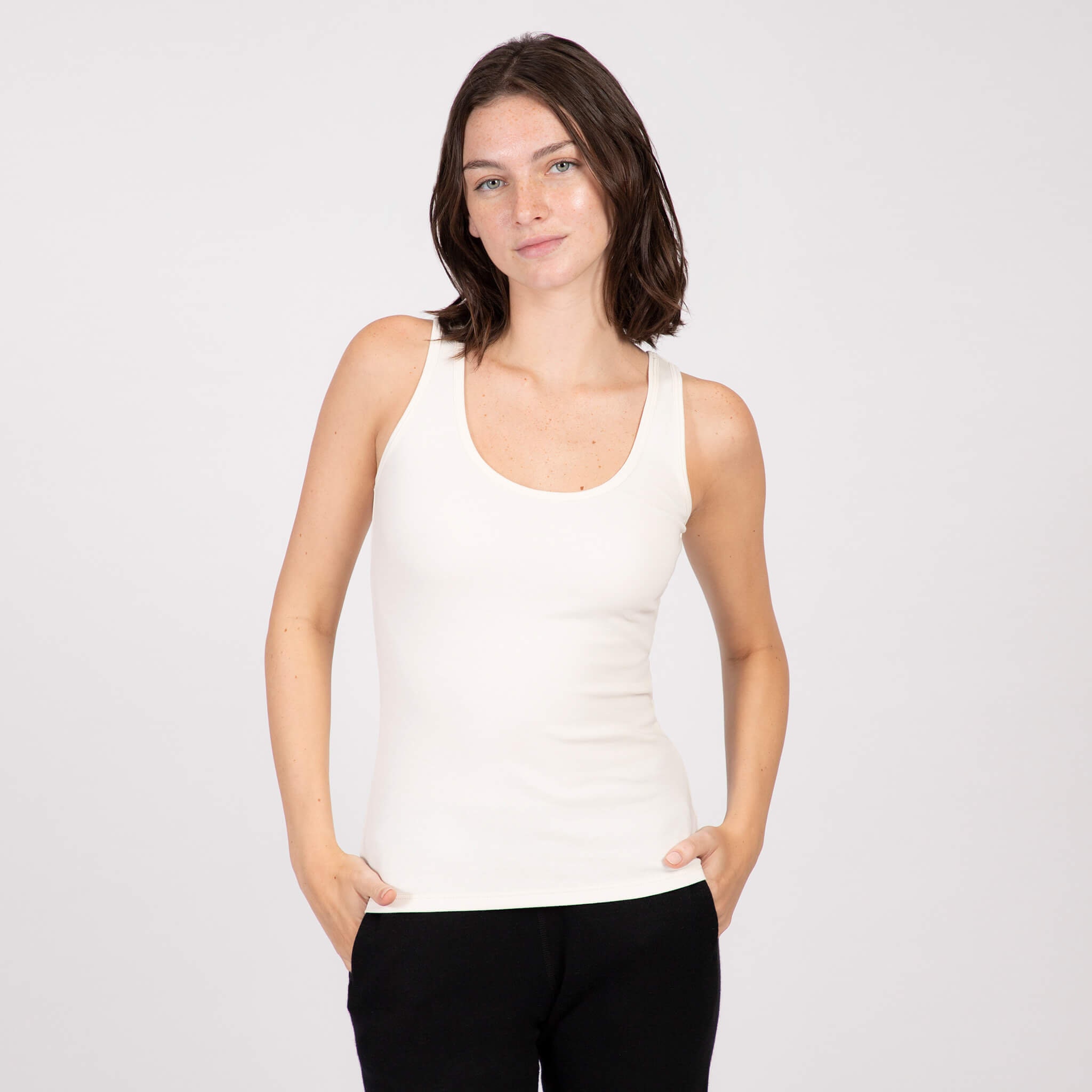 売れ筋商品|||スタイルアンドコー カットソー トップス レディース Women's Pima Cotton Scoop-Neck Tank Top, Exclusively at Macy's Neutral White Style & Co Women's Pima Cotton Scoop-Neck Tank Top
