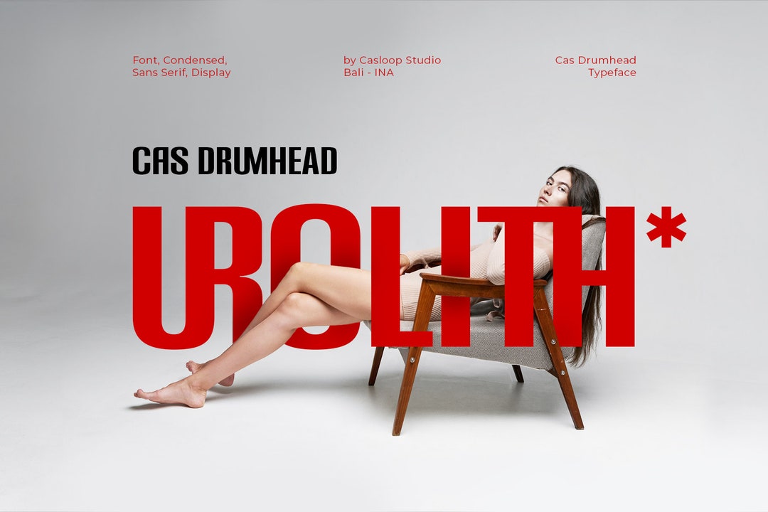 Cas Drumhead Clean Condensed Font, Y2K Font, Trendy, Sleek Font, Sans