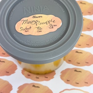 Removable Label Stickers for Ninja Creami Ice Cream Pint, Food Labels, Food Contents Date Labels, Freezer Labels