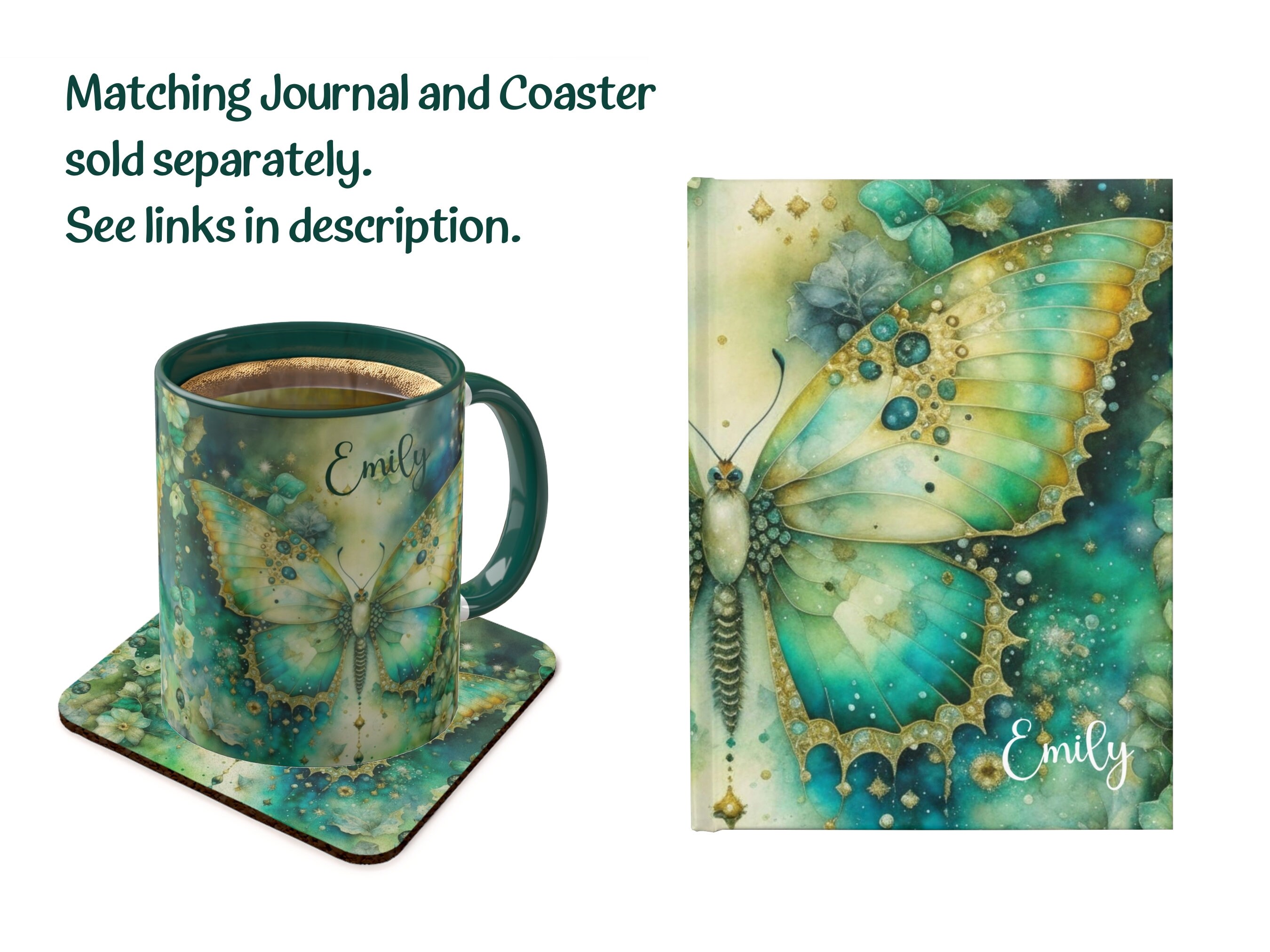 Butterfly Journal for Mom Mug and Journal Set Personalized Journal for