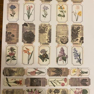 Floral junk journal tickets