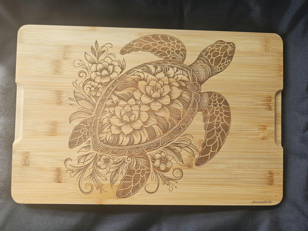 Turtles and Food- Laser Engraved Cutting Board - Etsy
