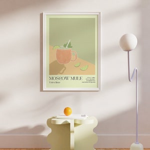 Póster de Moscow Mule, póster de cóctel, póster de receta de cóctel, impresión artística de Moscow Mule