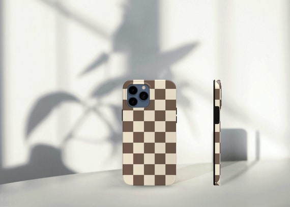 Brown/cream Checkered Phone Case iPhone Cases Slim iPhone 