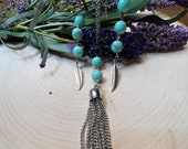 Glass Bead Necklace and Earring Set