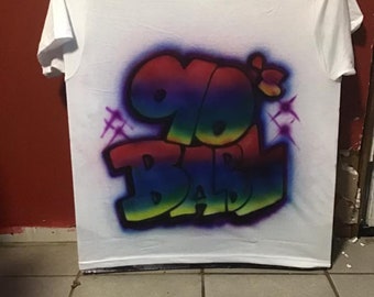 Custom airbrush 90s party shirts They GLOW!!