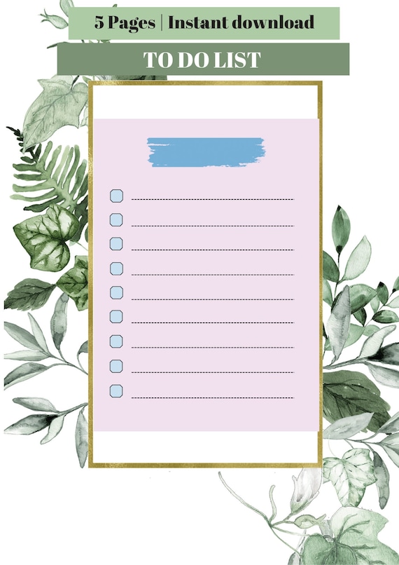 To Do List Printable Simple Tasks List Template Productivity - Etsy