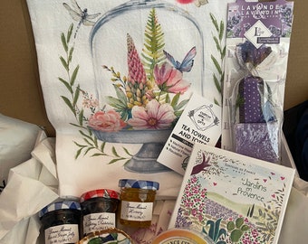 Mon Petit Jardin Gift Box - Francophile Gift, Soap, Provence, France, Tea Towel, Pastilles, Honey, Jam