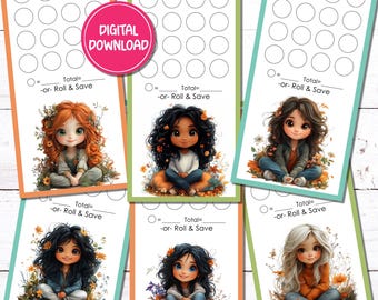 A6 Mini Savings Challenge Tracker | Autumn Girls Theme (PDF Digital Download)
