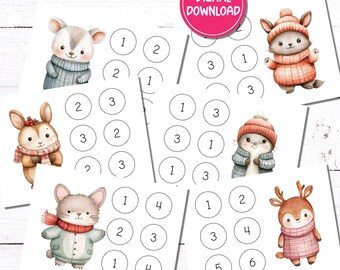 Winter Folk Tiny Savings Challenge Tracker | Low Income, Printable (PDF Digital Download)