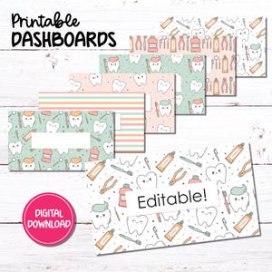 A6 Druckbare Dashboards | Zahntage | Budget Binder Umschlag Einsätze | Bearbeitbare und leere Version