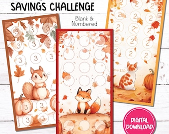 Fall Savings Challenge Tracker | A6 Printable (Digital Download)