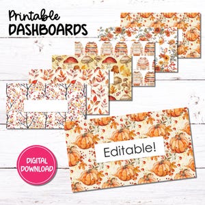 A6 Druckbare Dashboards | Herbst | Budget Binder Umschlag Einsätze | Bearbeitbare und leere Version