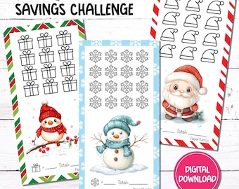 Printable A6 Mini Savings Challenge Tracker | Christmas | PDF Digital Download | Set of 3
