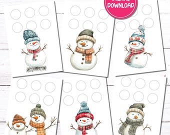 Schneemänner Tiny Ersparnisse Herausforderung Tracker | Low Income Printable (PDF Digitaler Download)
