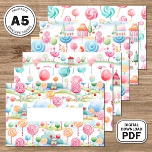 A5 | Candyland | Budget Binder Envelope Inserts | Editable and Blank Versions | PDF Download