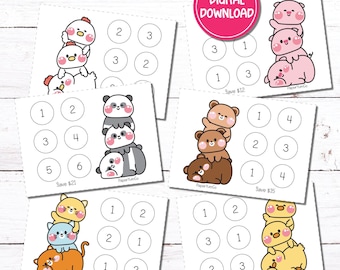 Animal Stacks Tiny Savings Challenge | Low Income, Printable (PDF Digital Download)